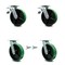 Service Caster 8 Inch Green Poly on Steel Caster Set with Roller Bearings 2 Brake 2 Swivel Lock SCC-TTL30S820-PUR-GB-2-BSL-2 - alternate 1